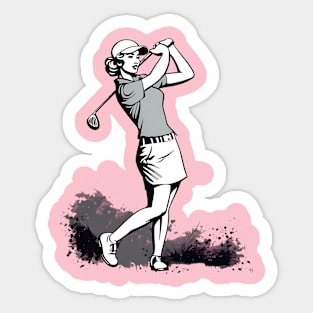 Woman Golfer Sticker